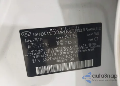 2018 Hyundai Elantra Sel из США, поврежденный, VIN 5NPD84LF3JH362393